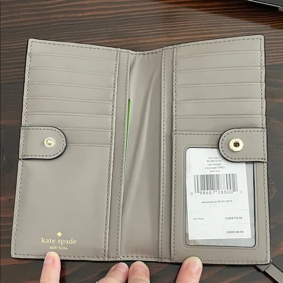 Kate Spade Gray Owl Embellished Wallet - Picture 4 of 6